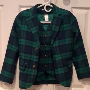 Gymboree Kids Plaid Blazer in Green and Navy